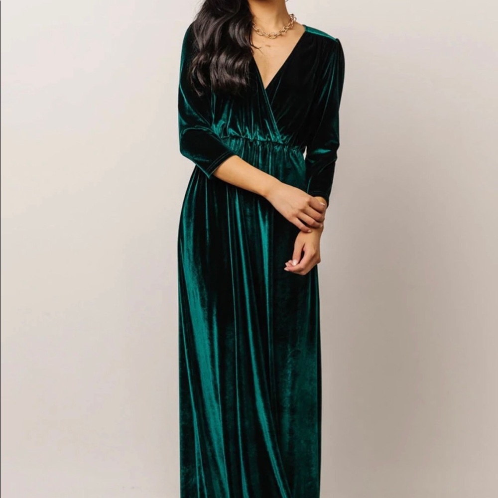 Emerald Sofia Velvet Maxi Dress by Baltic Born - New With Tags